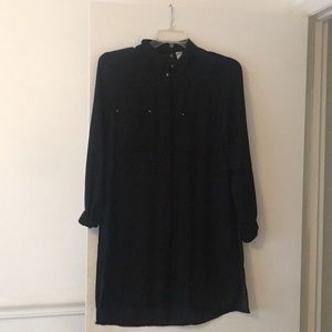 Long sleeve black with gold buttons Blouse